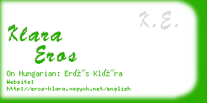 klara eros business card